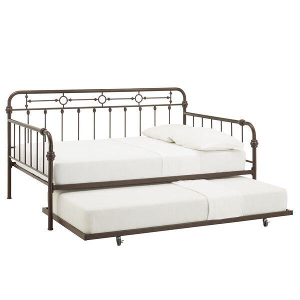 Elliot Antique Dark Bronze Metal Full Daybed with Trundle Bed, image 5